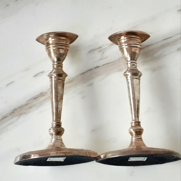 Sheffield Styled VTG Sterling Silver Plated Georgian Candlesticks - Picture 8 of 10